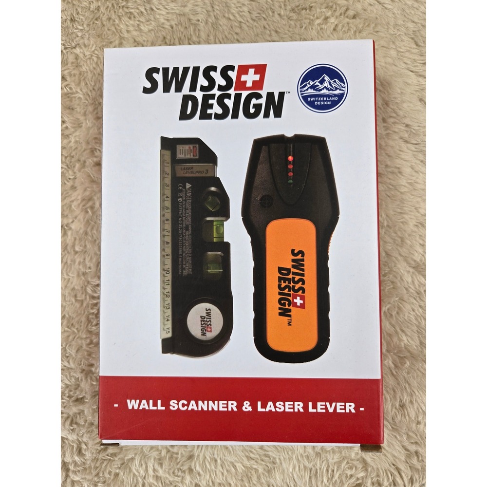 Swiss Design Wall Scanner Laser Level Stud‎ Finder 3in1 Tool New in Box